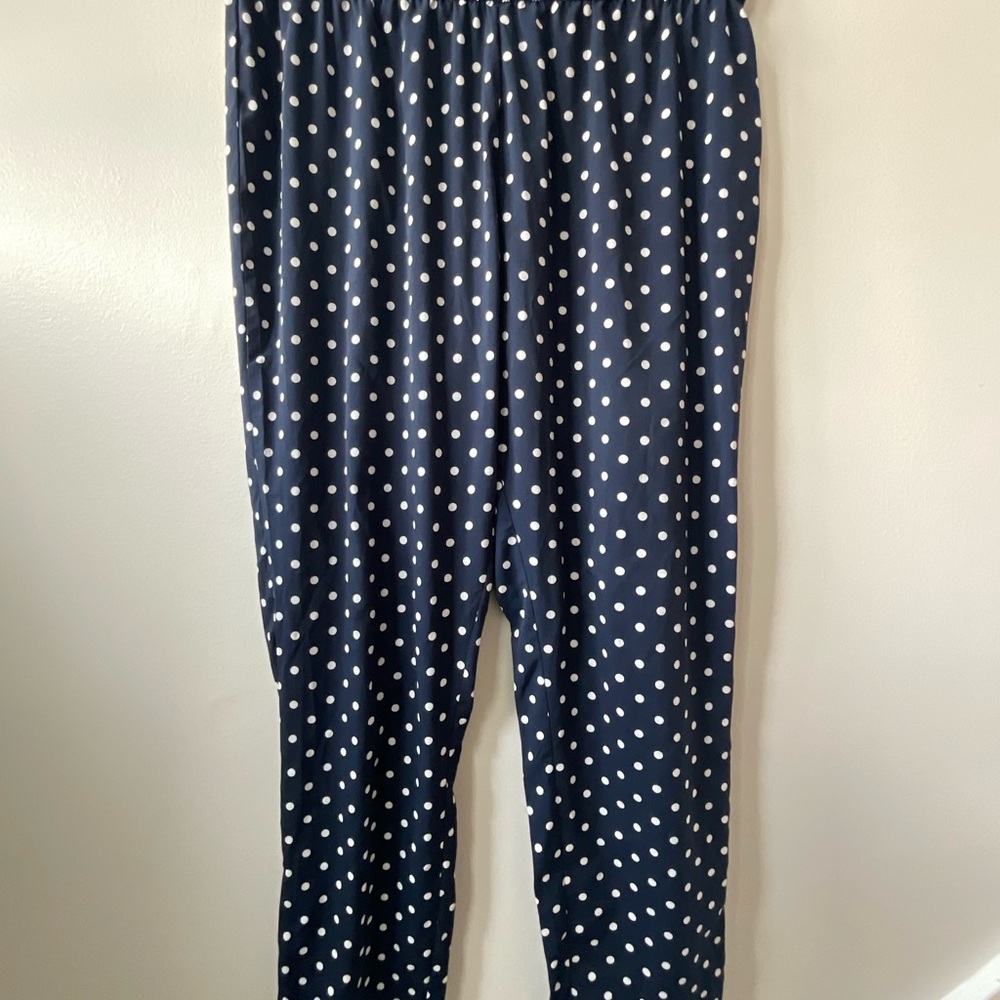 Silk Blue and White Loose Pants